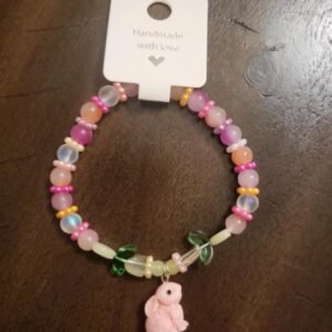 Pink Bunny Dream Bracelet – Handmade Pastel Beaded Charm